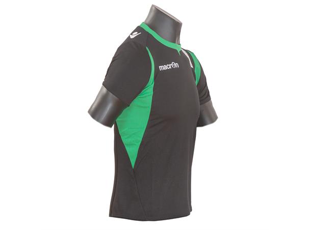 Macron Custom Poly T-skjorte BLK/GRN XXS T-skjorte med kule detaljer 